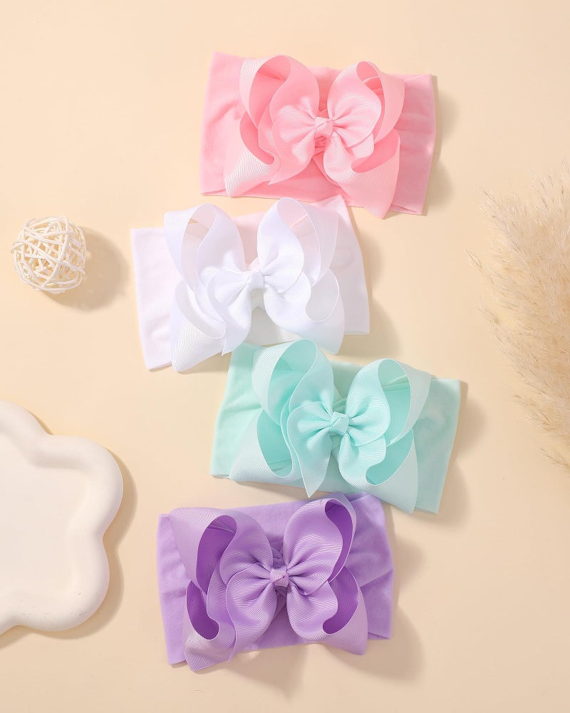 doboi 20PCS Baby Bows Baby Girl Headbands Nylon Hairbands with Ribbon Bow Handmade Elastic Baby Hair Bows Headbands for Baby Girls Newborns Infants Toddlers and Kids - Image 4