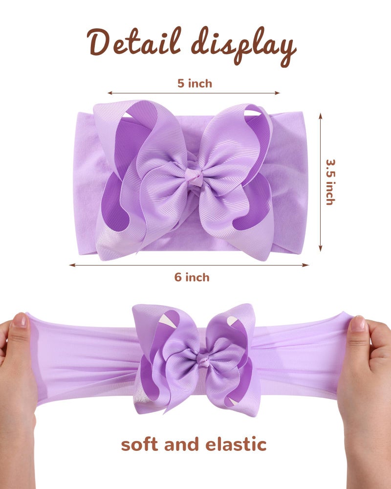 doboi 20PCS Baby Bows Baby Girl Headbands Nylon Hairbands with Ribbon Bow Handmade Elastic Baby Hair Bows Headbands for Baby Girls Newborns Infants Toddlers and Kids - Image 2