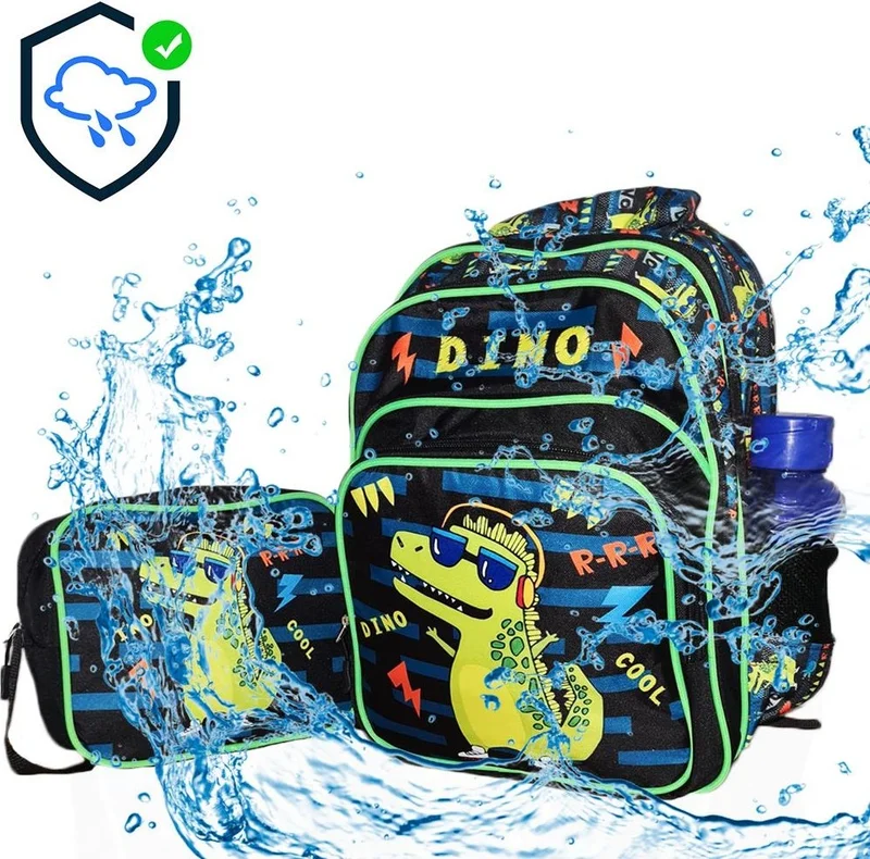 ماشو تريند Cool Dino Backpack + Nutrition - Dinosaur Primary School Bag - Boys Bag Dinosaur School Bag