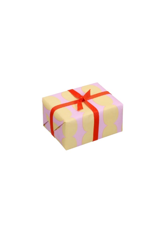 KadoDesign Pebble Dot Wrapping Paper Roll - Light Fuchsia Pink and Blonde Gold - Image 4