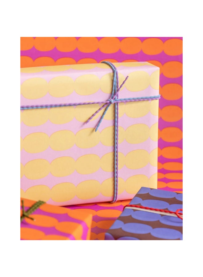 KadoDesign Pebble Dot Wrapping Paper Roll - Light Fuchsia Pink and Blonde Gold - Image 3