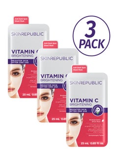 SKIN REPUBLIC Skin Republic Brightening Vitamin C Face Mask, Helps Brighten and Even Skin Tone, For a Radiant Complexion, 25ml - Pack Of 3  - Image 1