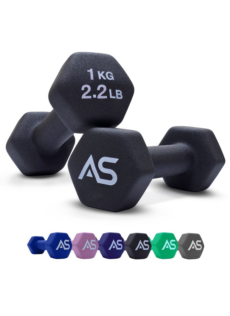 Allure Sphere Sphere Neoprene Dumbbell Set For Home Gym Exercise - Anti Slip Fitness Equipment For Pilates, Cardio, Training - Anti Sweat Hex Dumbbells In 1Kg 2Kg 3Kg 4Kg 5Kg In Pair  - Image 1