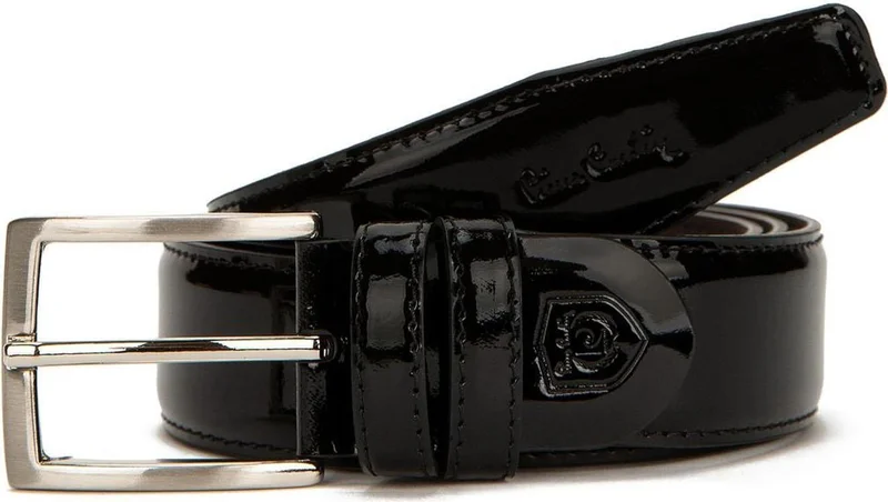pierre cardin Black Patent Leather Men's Belt