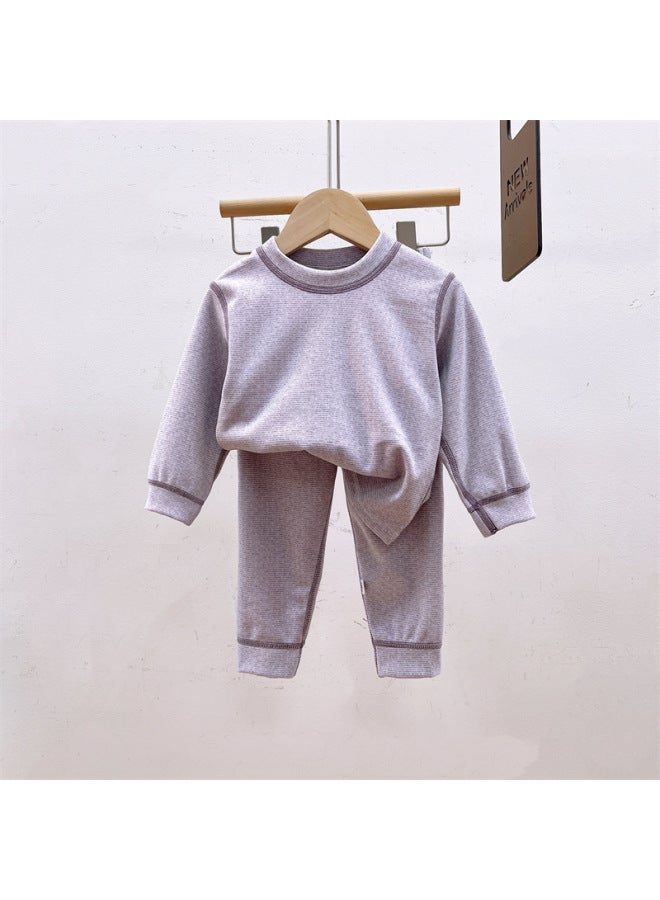 Double-sided Seamless Thermal Children's Pajamas For Boys And Girls, Suitable For Older Children, Home Wear, Baby Autumn And Winter Set