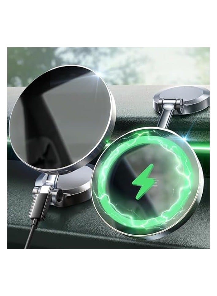 Green Tiger Wireless Car Charger Magnetic Phone Holder Mount, Car Mount Charger [15W PRO], Automobile Dashboard Car Phone Holder Fits iPhone 15 Pro Plus Max 14 13 12 Case - Image 1