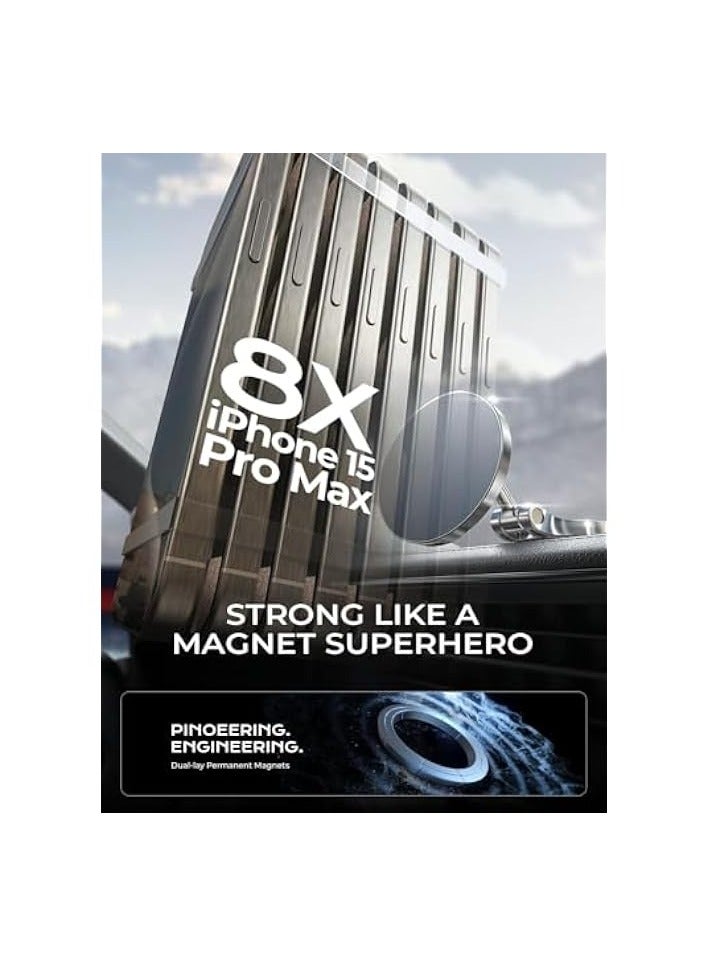 Green Tiger Wireless Car Charger Magnetic Phone Holder Mount, Car Mount Charger [15W PRO], Automobile Dashboard Car Phone Holder Fits iPhone 15 Pro Plus Max 14 13 12 Case - Image 3