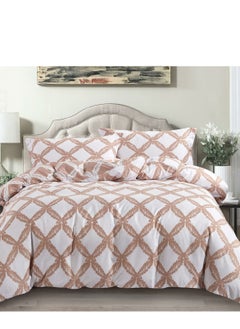 4-Piece Queen Size Comforter Set with Removable Filler Off White and Stonewall