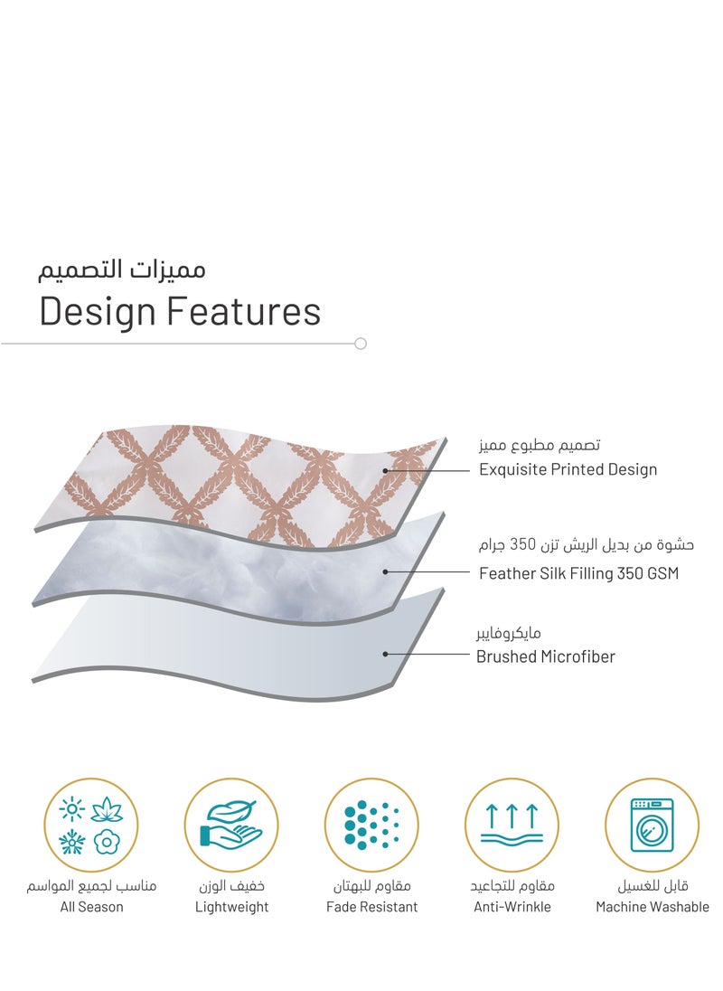 Donetella - 4-Piece Queen Size Comforter Set with Removable Filler Off White and Stonewall - Image 1