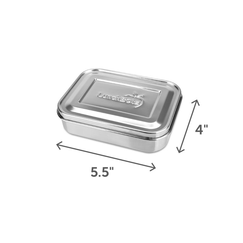LunchBots Small Snack Packer Bento Box - Extra Small Divided Stainless Steel Snack Container - 2 Compartments for Fruits, Vegetables and Finger Foods - Dishwasher Safe â€“ Stainless Lid - Image 2