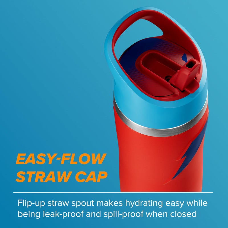 Gatorade 'Overtime' 22oz Stainless Steel Water Bottle, Straw Cap, Red/Blue - Image 3