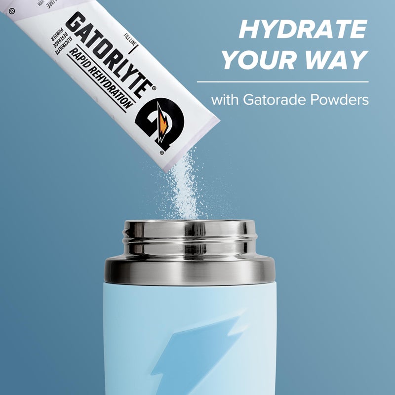 Gatorade 'Overtime' 22oz Stainless Steel Water Bottle, Straw Cap, Red/Blue - Image 5