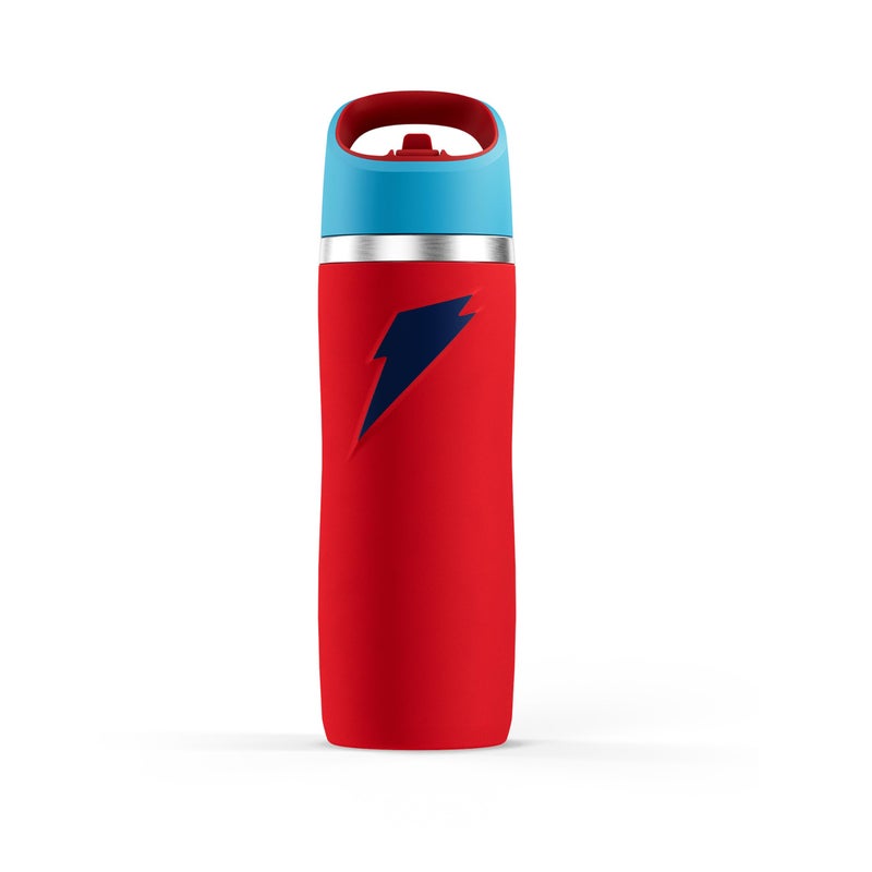 Gatorade 'Overtime' 22oz Stainless Steel Water Bottle, Straw Cap, Red/Blue - Image 1