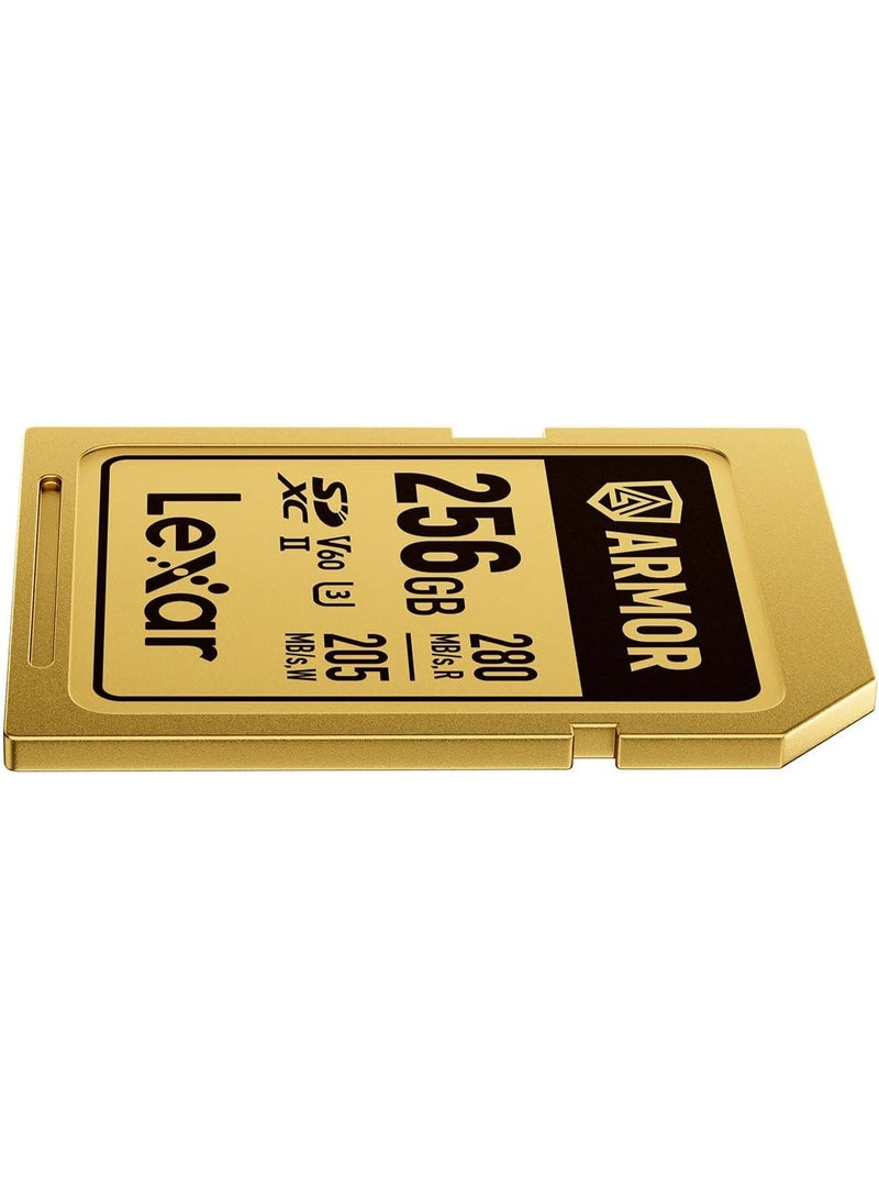 Lexar Armor Gold 256GB SDXC UHS-II Memory Card – Up To 280MB/s Read, 205MB/s Write, V60, U3, C10, 6K UHD, IP68 Water & Dust Resistant 256 GB - Image 5