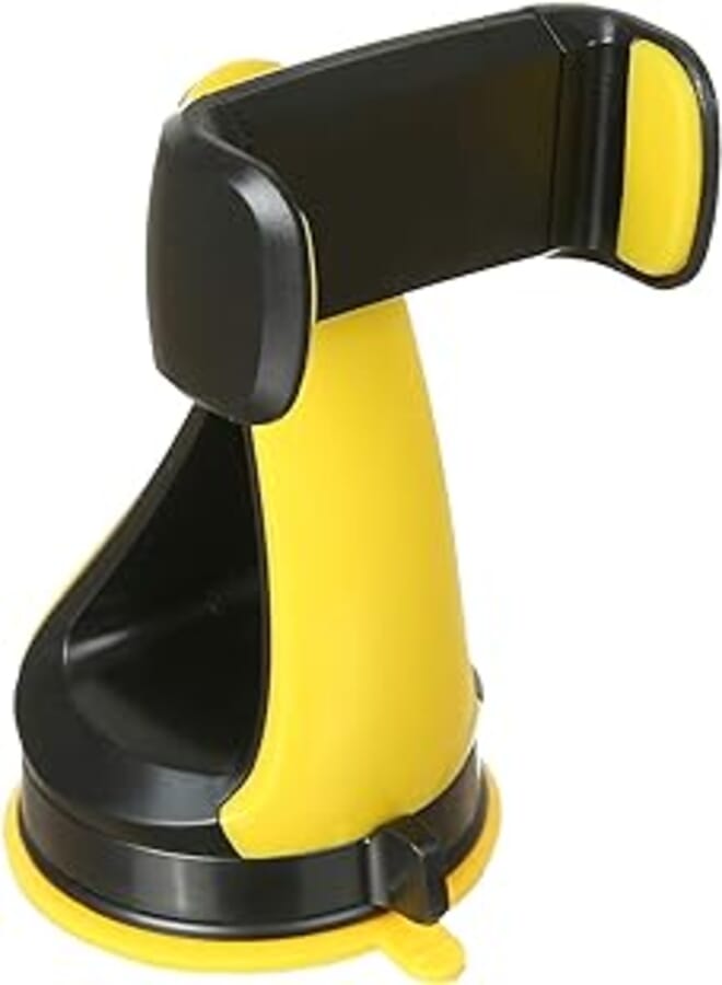OR Car Phone Holder JS-038 2in1 for Dashboard/Windshield with 360° Rotation, Arms Height adjustable Stable fits all smartphones - Yellow