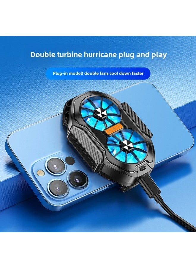FS01 Dual Fan Mobile Phone Radiator Hand Travel Heat Dissipation Air-cooled Battery Back Clip Cooling Artifact-Color:Fs01 Double Plug-in Model  - Image 1