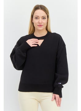 Champion Women Sportswear Fit Long Sleeves Outdoor Sweatshirt, Black  - Image 1