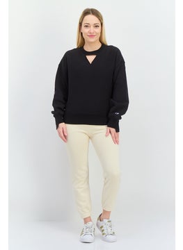 Champion Women Sportswear Fit Long Sleeves Outdoor Sweatshirt, Black  - Image 4