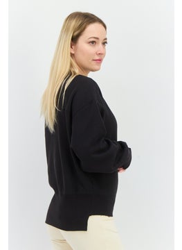 Champion Women Sportswear Fit Long Sleeves Outdoor Sweatshirt, Black  - Image 2