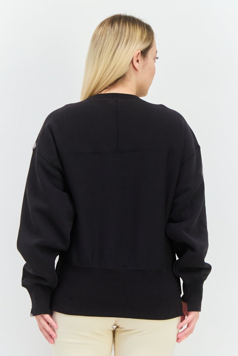 Champion Women Sportswear Fit Long Sleeves Outdoor Sweatshirt, Black  - Image 3