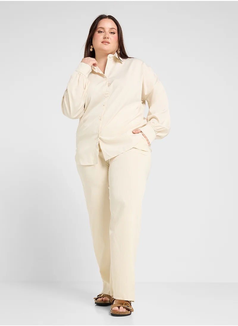 Ginger Plus Oversize Shirt & Relaxed Pant Co-Ord Set