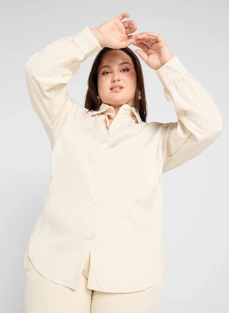 جينجر بلس Oversize Shirt & Relaxed Pant Co-Ord Set