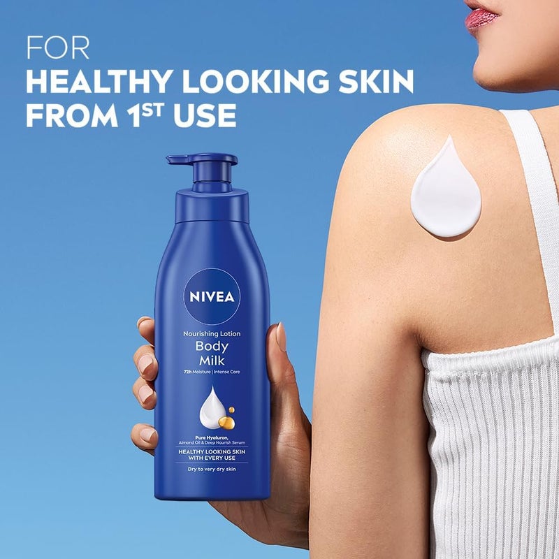 Nivea Body Lotion For Very Dry Skin, Nourishing Body Milk With 2X Almond Oil, 400ml - Image 1