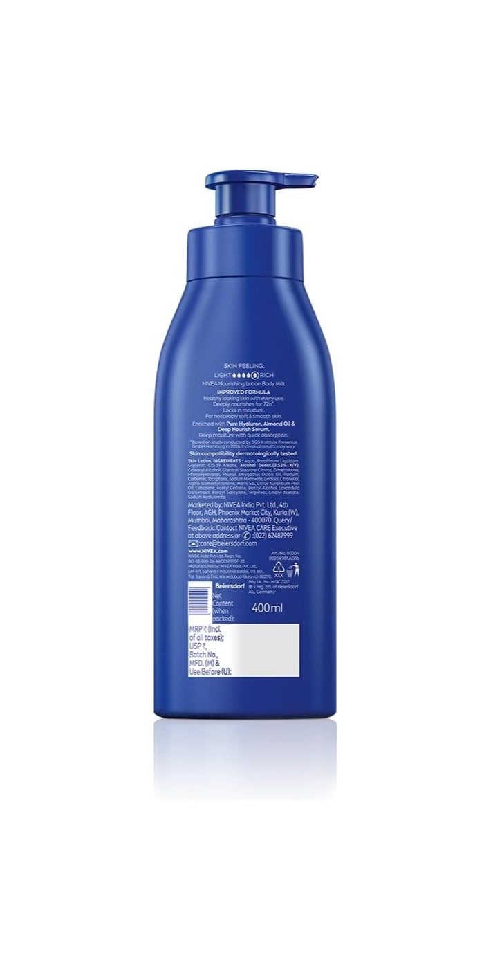 Nivea Body Lotion For Very Dry Skin, Nourishing Body Milk With 2X Almond Oil, 400ml - Image 3