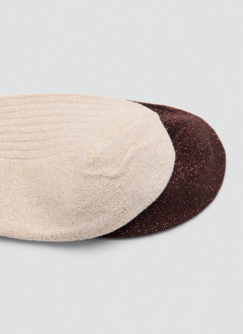 MANGO Ribbed lurex socks - Image 3