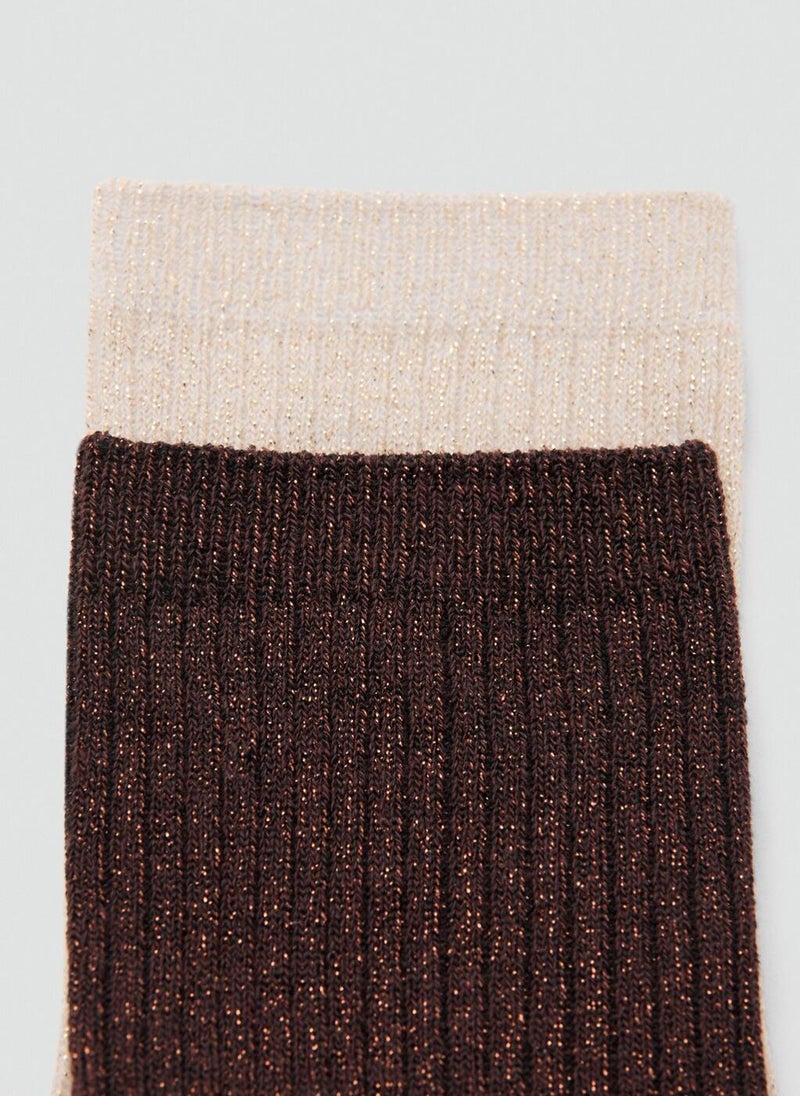 MANGO Ribbed lurex socks - Image 4