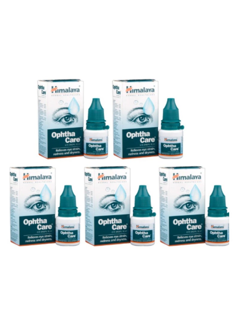 Himalaya Ophthacare Eye Drops - Relieves Eye Strain, Redness and Dryness - 10ml 5PCS