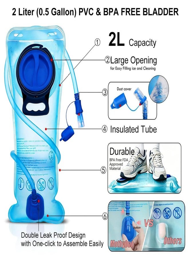 Mothybot Hydration Backpack Pack, Water Backpack 20L Capacities Included 2L Hydration Bladder, Festival Essential - Rave Hydration Pack Hydropack Hydro for Hiking, Festival Gear - Image 3
