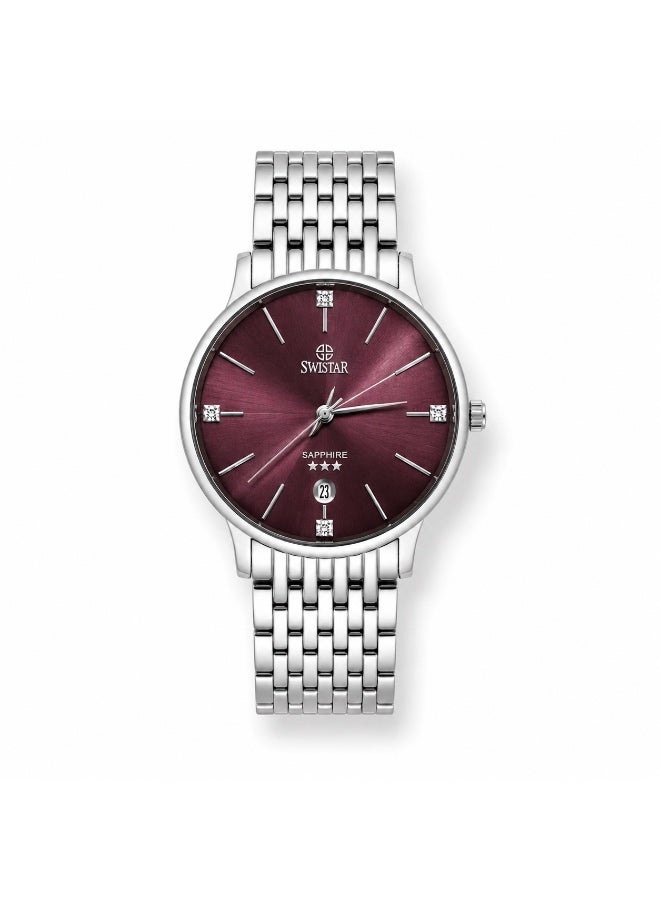 Swistar Men sleek premium stainless steel sapphire crystal watch - Image 1