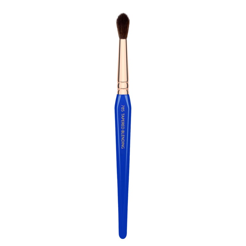 Bdellium Tools Professional Makeup Brush  Golden Triangle Series 785 Tapered Blending  With All Vegan and Soft Synthetic Fibers For Applying Shadow Blue 1pc
