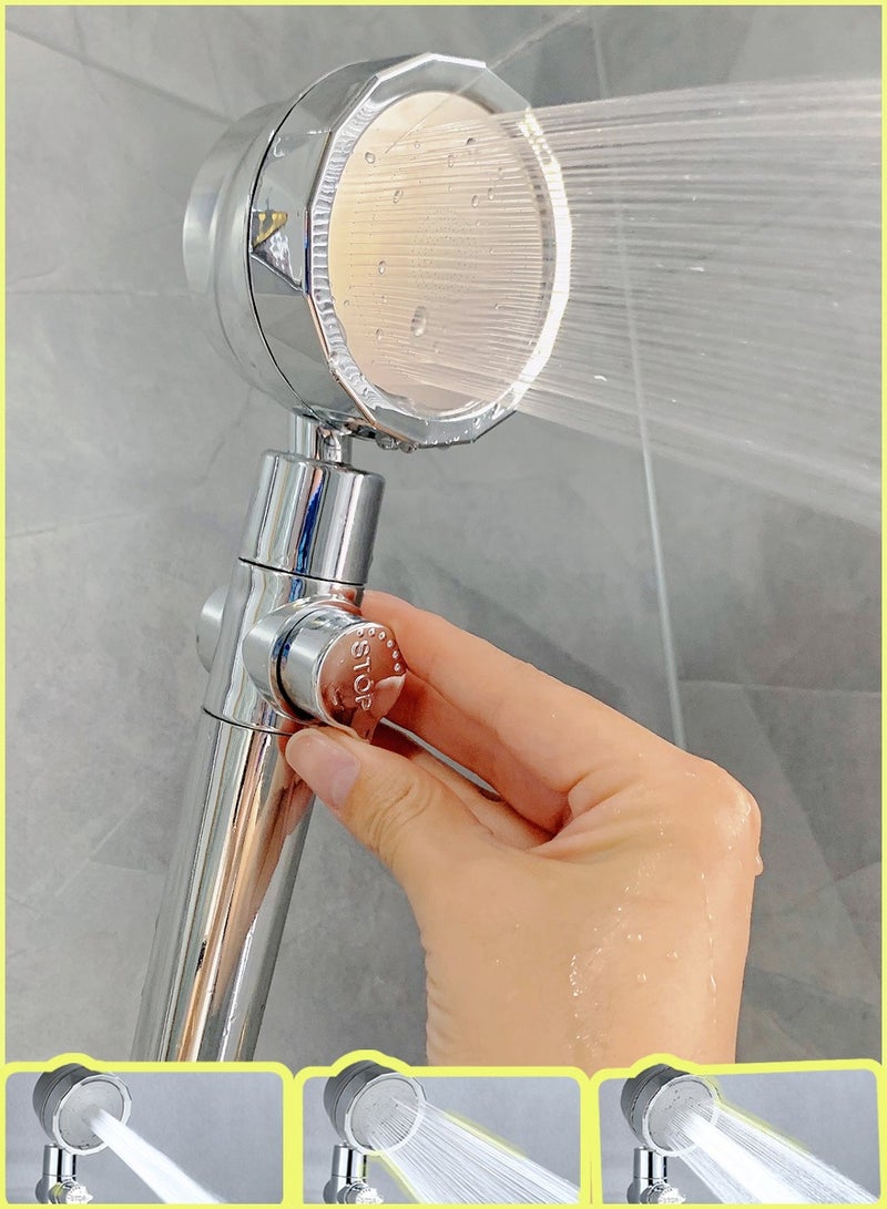 رأس دش محمول عالي الضغط مانع للتسرب 3 أوضاع خفيف الوزن وعالي الجودة مثالي للعناية بالشعر والحمام - Image 1