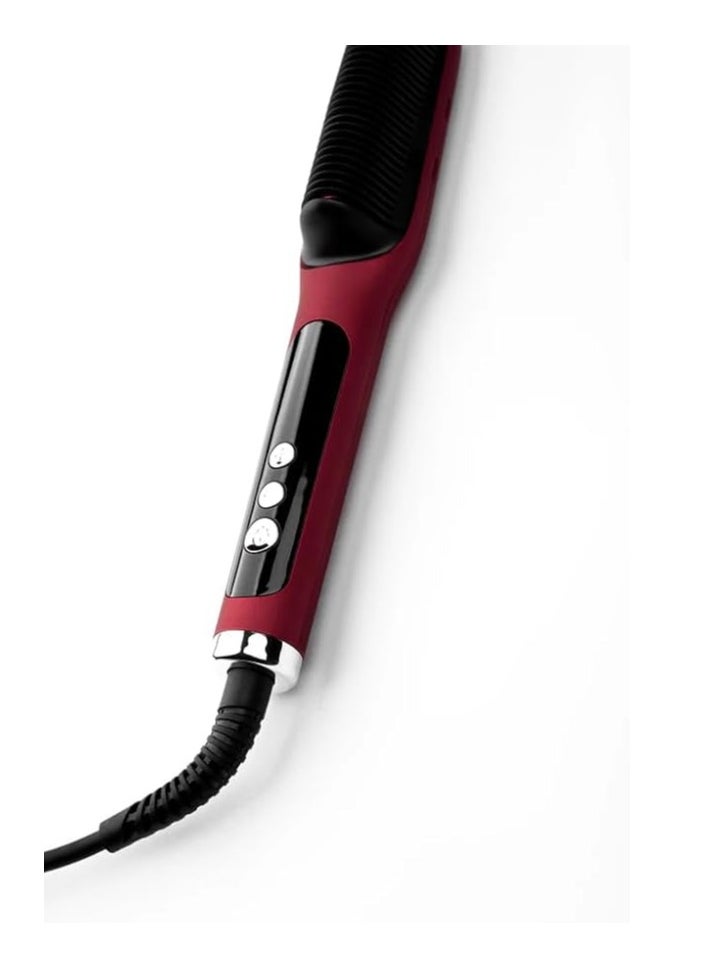 Thermal hair comb - Lazward, ergonomic and lightweight design for creating uniform waves and a distinctive look from T-EB, black