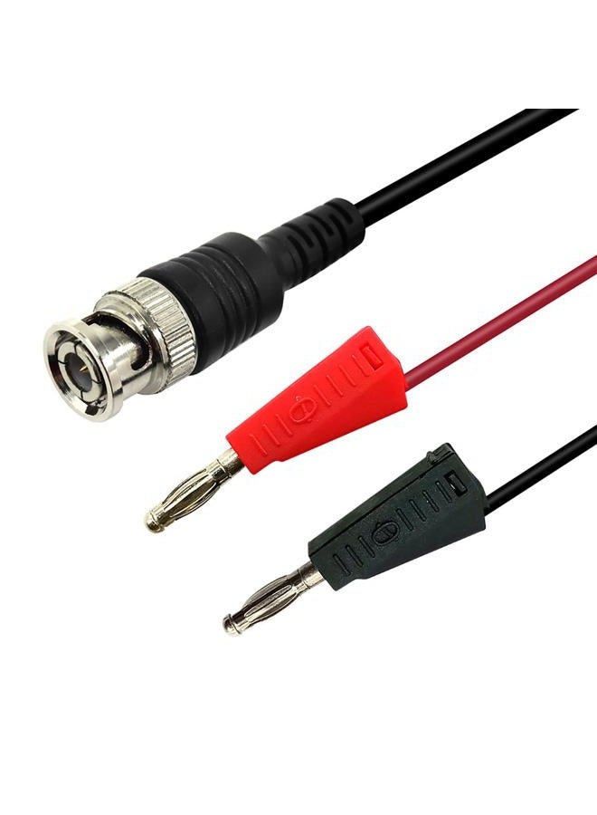 Amadget Coaxial Cable BNC Male to Dual Banana Plug Test Lead for Oscilloscope - Image 2