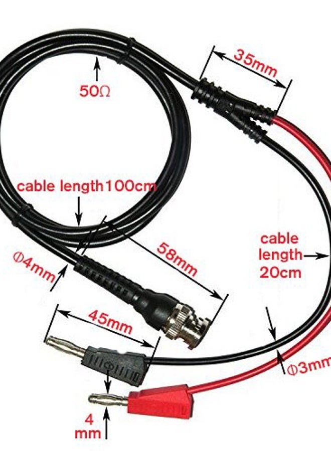 Amadget Coaxial Cable BNC Male to Dual Banana Plug Test Lead for Oscilloscope - Image 3