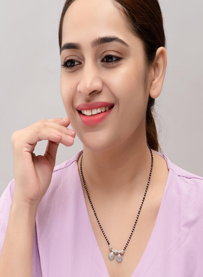 Heeva Creation Stylish Gold Plated Mangalsutra Necklace With Pendant Black Bead Chain For Woman And Girls,Pack Of 1,(Colour-Multi). - Image 4