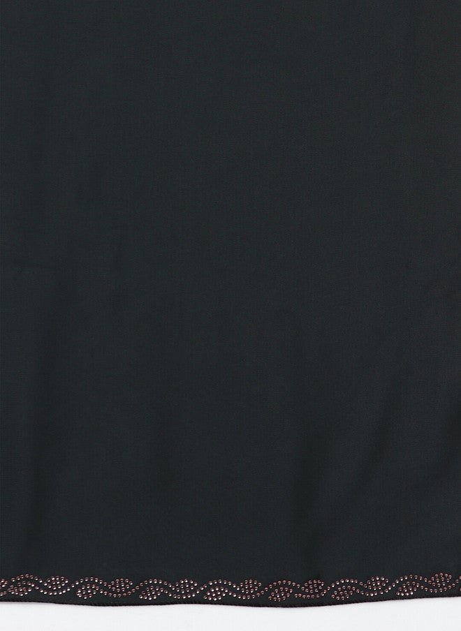 Arrabi برقع أرابي رمادي فحمي وبيج مزخرف مع وشاح - Image 3