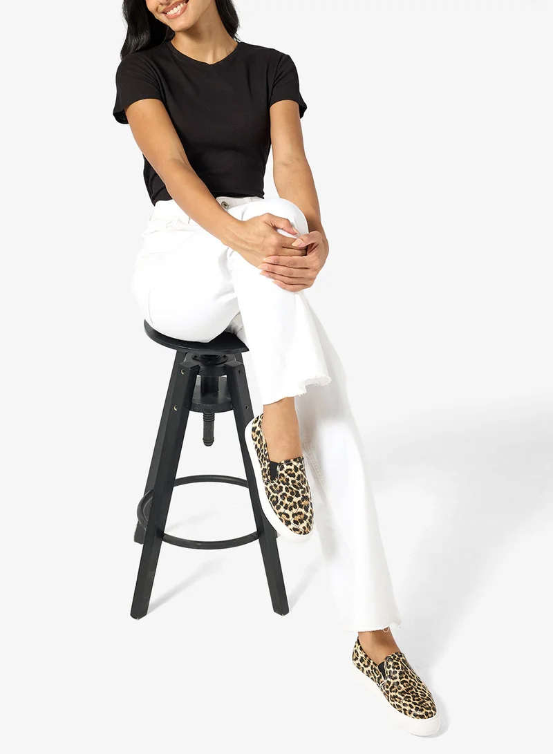 Ginger Leopard Platform Slip On Shoe