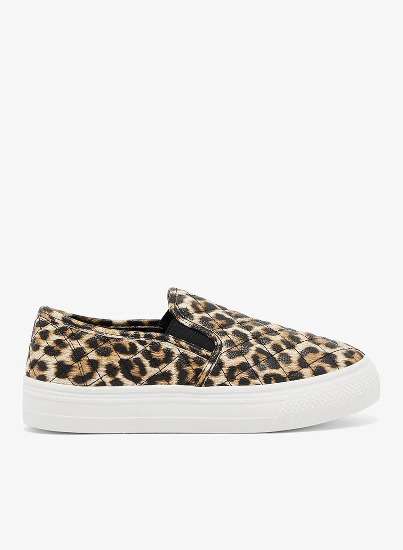 Ginger Leopard Platform Slip On Shoe