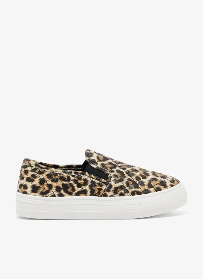 Ginger Leopard Platform Slip On Shoe