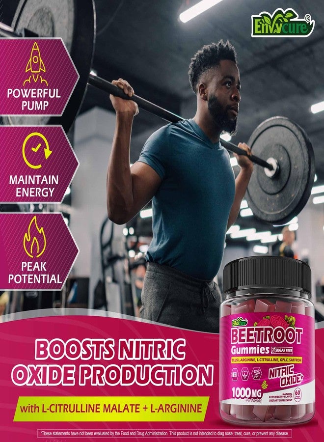 EnvyCure Organic Beet Root Gummies with L-Citrulline & L-Arginine, Nitric Oxide Supplements for Men and Women, Grape Seed, Pomegranate, Saffron for Circulation, Vâsculâr & Vitality, Vegan, Sugar Free, 120 Cts - Image 5