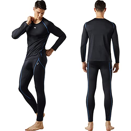 FITEXTREME MAXHEAT Mens Thermal Underwear Long Johns Set with Fleece Lined Black L - Image 1