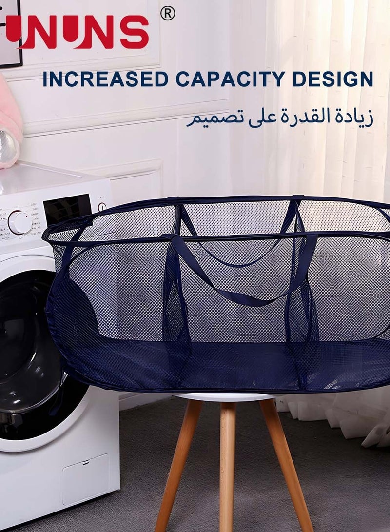 UNUNS 3-Section Foldable Laundry Basket,2-Pack Portable classification Laundry Hamper,Easy to Open and Fold Flat for Storage and Toys,Laundry Basket - Image 1