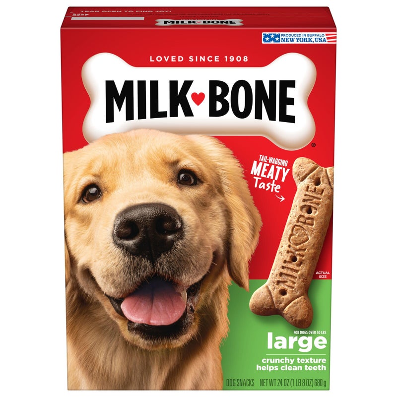 Milk-Bone Original Dog Treats for Large Dogs, 24 Ounce, Crunchy Biscuit Helps Clean Teeth - Image 1