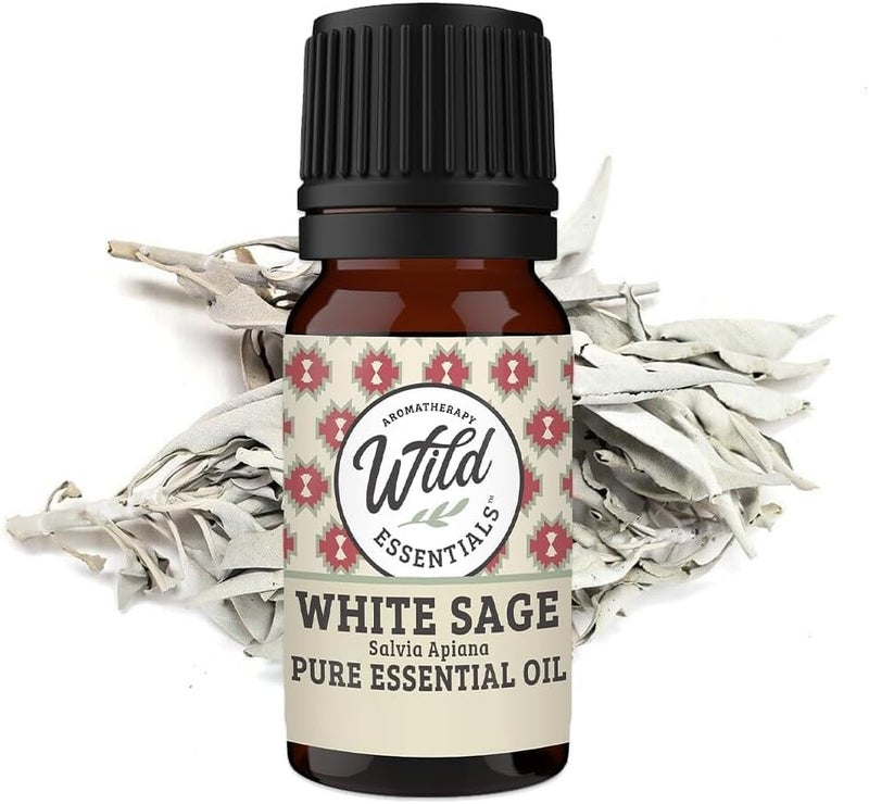 mEssentials Wild Essentials White Sage 100% Pure Essential Oil - 10ml, Premium Grade, Made and Bottled in The USA, Cleansing, Purifying, Relaxing