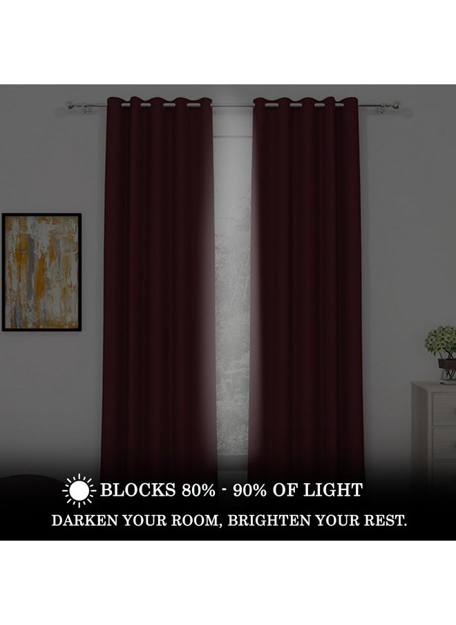 Story@Home Story@Home Blackout Windows Curtains 5 Feet Set of 3 | Plain Design | Thermal Insulated Curtains | Room Darkening | Curtains for Living Room | (118 x 152 cm, Maroon) | Perfect for Home Decor  - Image 3