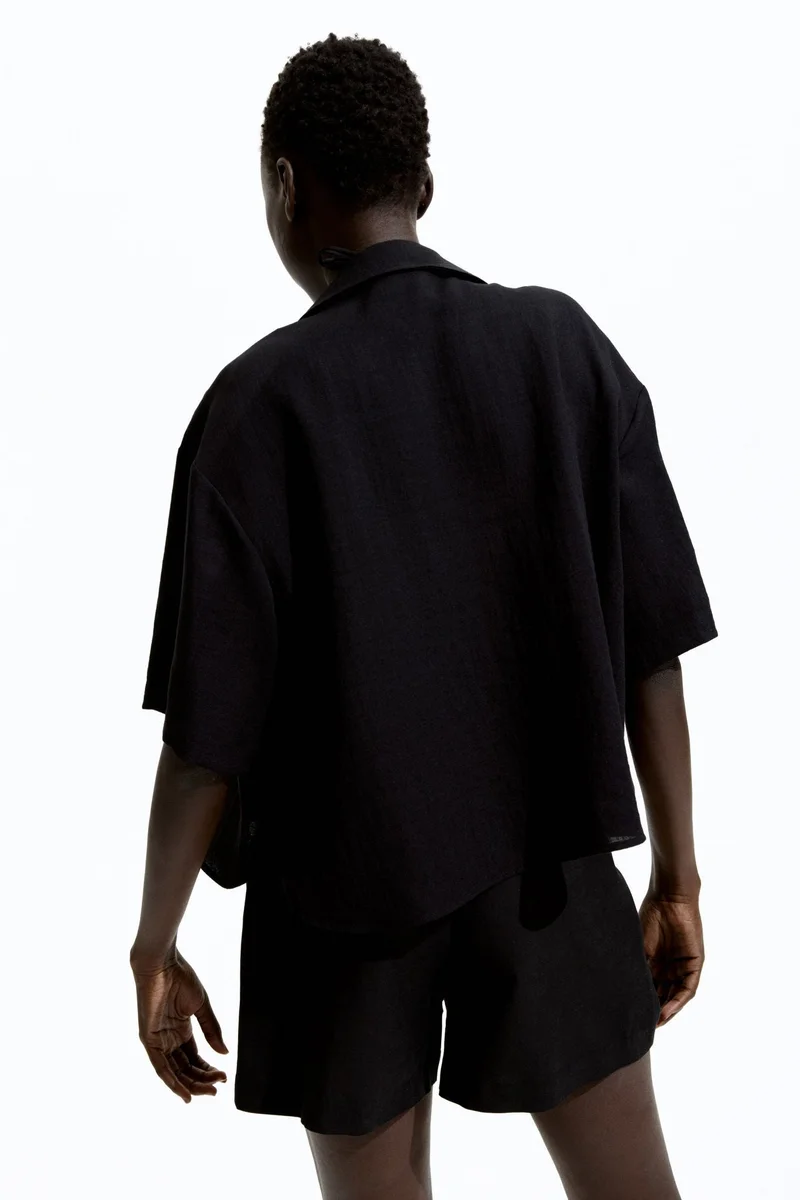 اتش اند ام Linen-blend shorts